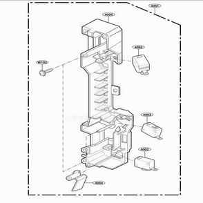 Latch Board Parts Diagram and Parts List for 86013 ASBESEA LG Range