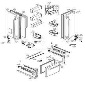 Door Parts Diagram and Parts List for LFX25974ST ASTCNA5 LG Refrigerator