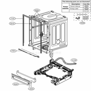 Main Diagram and Parts List for LDS5040ST ASTEEUS LG Dishwasher