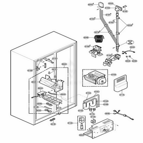 Ice And Water Part Diagram and Parts List for LRSPC2331NI ANICLGA LG Refrigerator