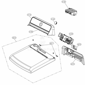 Control Panel And Plate Assembly Diagram and Parts List for DLEX7850WE ABWEEUS LG Dryer