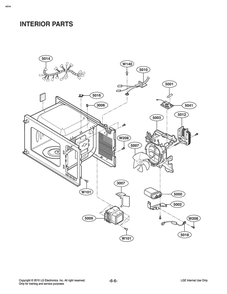 Interior Parts Diagram and Parts List for MS2040FRSE CSBESTD LG Microwave