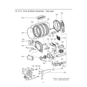 Section 1 Diagram and Parts List for DLG5932W ABWEEUS LG Dryer