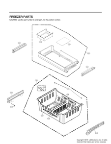 Freezer Parts Diagram and Parts List for GR-J23GMKYM ASBCNA0 LG Refrigerator
