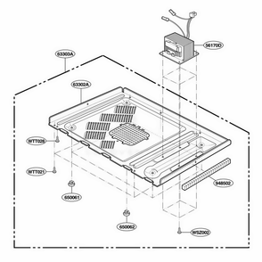 Base Plate Parts Diagram and Parts List for JMC9158AAB AB1EJEN LG Wall Oven