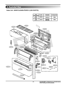 Diagram Diagram and Parts List for LSN120HFV3  LG Air Conditioner