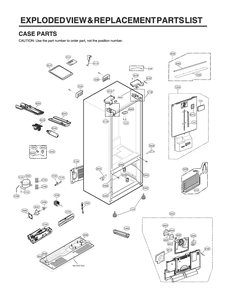 Case Parts Diagram and Parts List for GR-L28ANSYM ASTCNA0 LG Refrigerator
