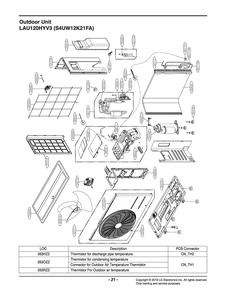 Outdoor Unit Diagram and Parts List for S4UW12K21FA AK3GEUS LG Air Conditioner