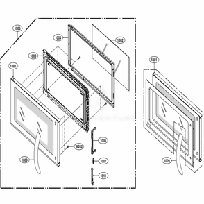 Door Parts Diagram and Parts List for LMV1831ST CSBELGA LG Microwave Oven Combo