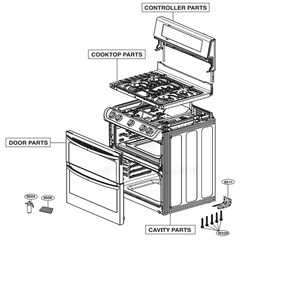 Main Diagram and Parts List for LDG4313BD ABDELGA LG Range