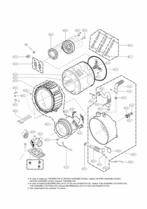 Drum And Tub Parts Diagram and Parts List for 79641382410  Kenmore Washer