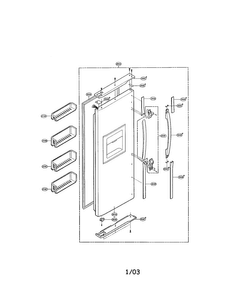 Freezer Door Diagram and Parts List for LRSPC2331BK  LG Refrigerator
