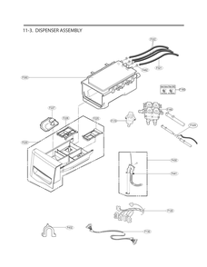Dispenser Assembly Diagram and Parts List for FH3H1CDGK7 ASTESEU LG Washer