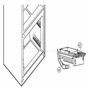 Ice Maker And Ice Bin Parts Diagram and Parts List for 74015 ANSCSE0 LG Refrigerator