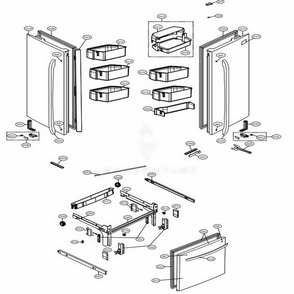 Door Parts Diagram and Parts List for 74015 ANSCSE0 LG Refrigerator