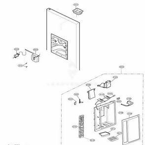 Dispenser Part Diagram and Parts List for LSC27921TT ATICLGA LG Refrigerator