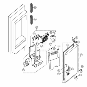 Ice Maker And Ice Bin Parts Diagram and Parts List for LFXC24796S ASTCNA0 LG Refrigerator