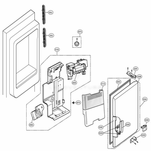 Ice Maker And Bin Parts Diagram and Parts List for LMX28988SW ASWCNA0 LG Refrigerator