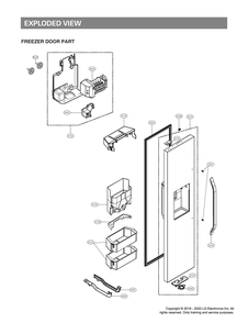Freezer Door Part Diagram and Parts List for GR-L276DSMM ASTCNA2 LG Refrigerator