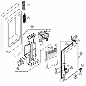 Ice Maker And Ice Bin Parts Diagram and Parts List for 72379 AWBCSE2 LG Refrigerator