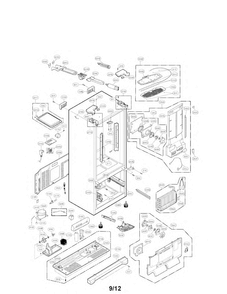 Case Parts Diagram and Parts List for LFX25978SB 01 LG Refrigerator