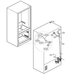 Valve And Water Tube Parts Diagram and Parts List for 71033 ASTCSE1 LG Refrigerator