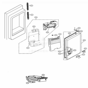 Ice Maker And Ice Bin Parts Diagram and Parts List for LFXC22526D ASBCNA2 LG Refrigerator