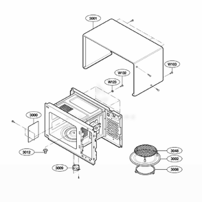 Oven Cavity Parts Diagram and Parts List for JE1590WH AWHEGEU LG Range