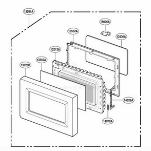 Door Parts Diagram and Parts List for MT4140SKB ABKEWRP LG Wall Oven