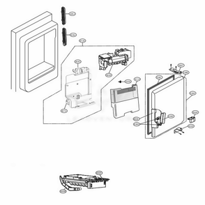 Ice Maker And Ice Bin Parts Diagram and Parts List for LFXS26973D ASBCNA2 LG Refrigerator