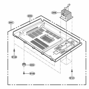 Base Plate Parts Diagram and Parts List for 65223 CSBESEA LG Range
