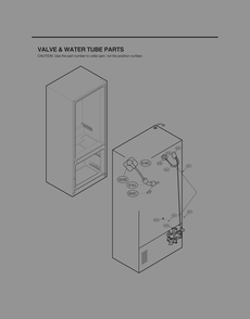Valve And Water Tube Parts Diagram and Parts List for GR-J318LSBM ASTCNA0 LG Refrigerator