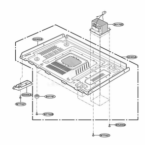 Base Plate Parts Diagram and Parts List for TM9040W CW1EGSE LG Range
