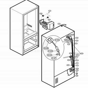 Ice Maker Parts Diagram and Parts List for 75192 ASWCSER LG Refrigerator