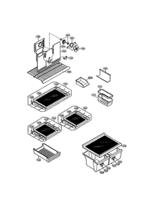 Shelves And Fan Diagram and Parts List for LRTB1821BK  LG Refrigerator