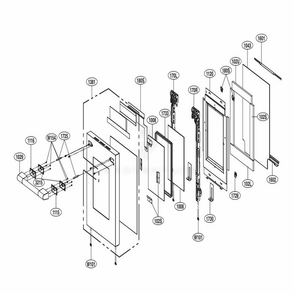 18-Inch Door Parts Diagram and Parts List for SKSDR480GS ASTLSGN LG Range