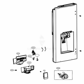 Dispenser Parts Diagram and Parts List for LFXS28566D ASBCNA2 LG Refrigerator