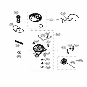 Sump Assembly Diagram and Parts List for 14355 ASSESEU LG Dishwasher