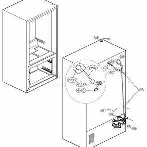 Valve And Water Tube Parts Diagram and Parts List for LFX28968ST ASTCNA3 LG Refrigerator
