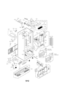 Case Parts Diagram and Parts List for LFX31945ST 01 LG Refrigerator