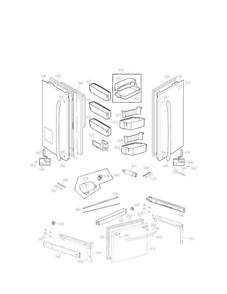 Door Parts Diagram and Parts List for LFX31935ST 02 LG Refrigerator
