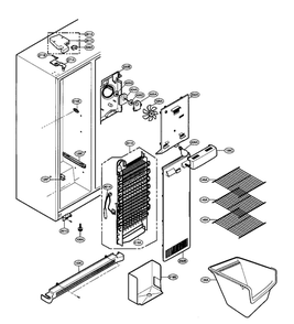 Freezer Compartment Diagram and Parts List for LSC26905TT 00 LG Refrigerator