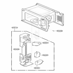 Latch Board Parts Diagram and Parts List for KCMS145JBL1 AB1EKAD LG Range