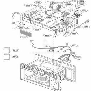 Interior Parts 2 Diagram and Parts List for LMV1915NVBS ABSELGA LG Range