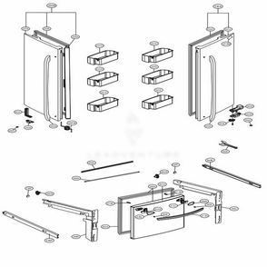 Door Parts Diagram and Parts List for LFC28768ST ASTCNA0 LG Refrigerator