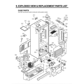 Section 1 Diagram and Parts List for LMX21981ST AST1LGA LG Refrigerator