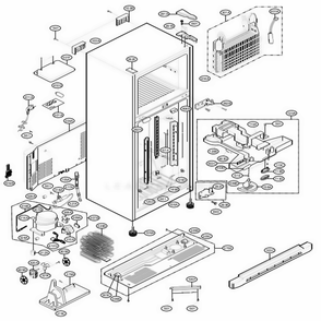 Case Parts Diagram and Parts List for 79293 AST2SER LG Refrigerator