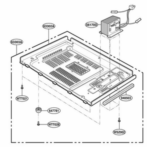 Base Plate Parts Diagram and Parts List for MT1120SLQ CWHEWRP LG Wall Oven