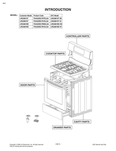 Introduction Diagram and Parts List for FG4322ES FB1ELGA LG Range