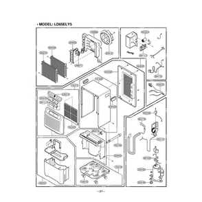 Section Diagram and Parts List for LD65ELY5 AWYAUSL LG Dehumidifier